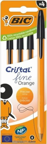 Cristal Fine Orange BIC 0.8mm 4pcs Ballpoint Pen