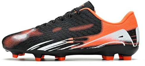 Football Boots Astro Turf Mens Boys Indoor Futsal Shoes Unisex Baseball Youth Rugby Shoes Adult AG FG TF Wide Training Sneaker Breathable (7.5,Black AG)
