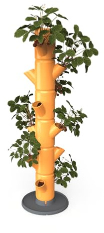 GUSTA GARDEN Sissy Strawberry Erdbeerbaum Classic Honey - Hochbeet System Erdbeeren mit Wandhalterung - Garten & Balkon - 113 cm - 15L Erdvolumen