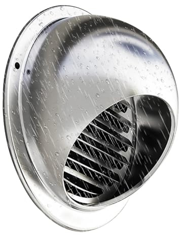 Griglia Aerazione Antipioggia, Griglia di Ventilazione Esterna Griglias di Scarico Rotonda, Cappuccio a Griglias di Aerazion in Acciaio Inox con Zanzariera, per Bagno Domestiche(100mm(3.9in))
