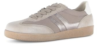 Gabor Damen Low-Top Sneaker, Frauen Sandalen,braun,klassisch,Komfort-Mehrweite,modisch,orthopaedisch,Soft-Move,Rabbit/leinen Comb,41 EU / 7.5 UK