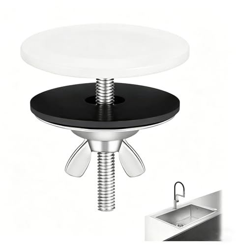 Cache Trou Evier,Bouchon Évier Acier Inoxydable Cache Trou Robinet avec Joint d’Étanchéité Bouchon Lavabo Salle de Bain Obturateur pour Trou d’Evier Cuisine Trop Plein Bouchon Baignoire