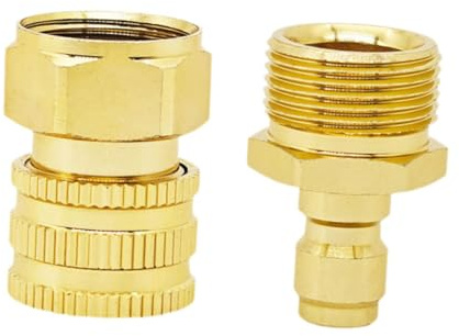 Dualoai Adaptateur pour Nettoyeur Haute Pression, Raccord Rapide, Connecteur M22, Dégagement Rapide, Pièce de Rechange En Cuivre-aluminium pour Le Lavage de V