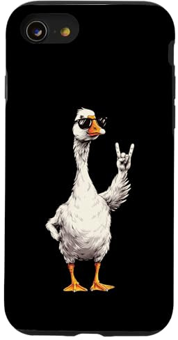 Cool Goose Rock Hand Sign Sunglasses Funny Bird Graphic Case for iPhone SE (2020) / 7/8