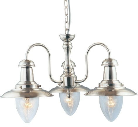 Searchlight Fisherman nautical pendant light (5333-3SS, silver)