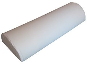 Halbrolle Knierolle Nackenrolle mit Kunstlederbezug 50 x 25 x 12,5 cm, weiß