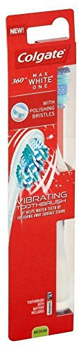 Colgate 360 Degree Max White One Mouthwash Sonic Powered Medium Toothbrush,