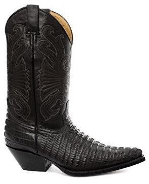 Grinders Carolinas Schwarz Croc Herren Western-Cowboy- Stiefel 40