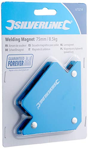 Silverline 675214 - Magnete per saldatura, Capacità 8.5 kg, Blu, 75 mm