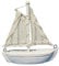 Rayher 8606500 Segelboot aus Polyresin, Rumpflänge 7,5 cm, Höhe mit Mast ca. 8,5 cm, perfekt für maritime Dekorationen