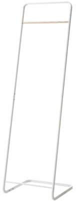 Yamazaki 7671 TOWER Standgarderobe, weiß, Stahl / Holz, Minimalistisches Design, 40 x 40 x 140 cm (LxBxH)