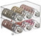 mDesign Stackable Plastic 3 Bottle Refrigerator Wine Rack - Kitchen Storage Organizer for Champagne, Wine or Water Bottles - Stacking Wine Organizer for Fridge - Ligne Collection - 2 Pack - Clear