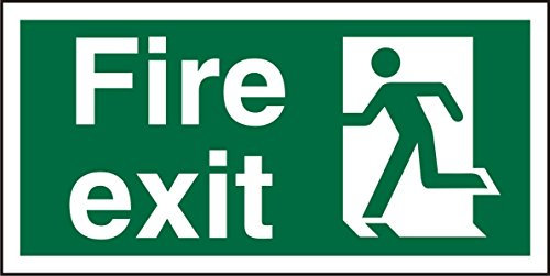 Seco Cartello Fire Exit – Fire Exit & Man Running Left Sign, 300 mm x 150 mm, vinile autoadesivo