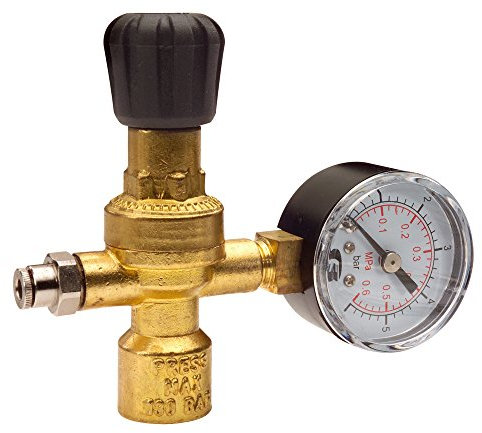 Schutzgasregler für Einwegflaschen mit Manometer Abgang 4 mm (Druckminderer, Druckregler)
