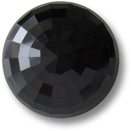 6er Set 6er Set schwarz facettierte Halbkugel Kunststoffknöpfe in Glas Optik/Schwarz/Kunststoff Knöpfe/Ø ca. 16mm
