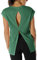icyzone Damen Fitness-Trainings Kurzarm Shirt Yoga Top Loose Fit Rückenfrei Sport T-Shirt (S, Army)