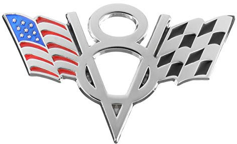 C-FUNN Metallo V8 Bandiera Americana Moto Decorazione Adesivi Auto Emblema Distintivo Decalcomanie