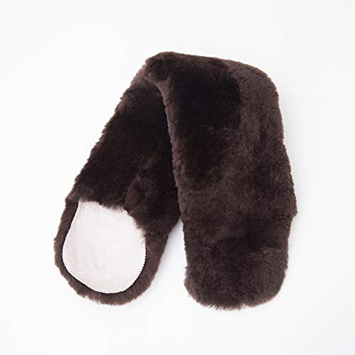 Merauno® Echt Lammfell Gurtschoner Bauchgurtschoner für Westerngurt Dressurgurt Rundum echtes Fell für Ihren Sattelgurt echte Lammwolle (Braun, 60 * 12cm(L*B))