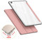 VAGHVEO Funda para iPad 10,2 Pulgada 2021/2020/2019 (9ª/8ª/7ª Generación), Flexible Protectora Plegable Cubierta Transparente TPU, Soporte Resistente a Impactos Suave Carcasa Cover Case, Oro Rosa