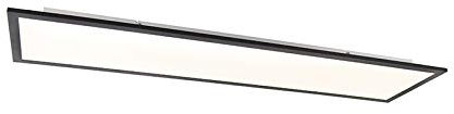 QAZQA liv - LED Panneau | Panel | Plafonnier - 1 lumière - L 1200 mm - Noir - Moderne - éclairage intérieur - Salon I Chambre I Cuisine I Salle à manger