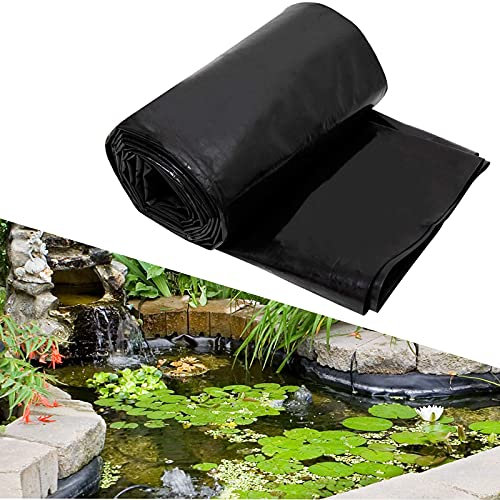 SMYH HDPE Teichfolie, wasserdichte Gartenteichfolie, 2x2m 2x7m 3x5m 4x6m 6x8m 8x8m 12x12m, schwarz Teichplane für Schwimmteich Koiteich Bachläufe Wasserfälle
