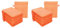 Betz Lot de 20 Gants de Toilette Premium Taille 16x21 cm 100% Coton Couleur Orange