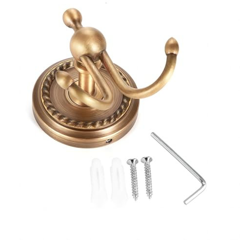 VIFERR Ganci Appendiabiti da Parete Doppi Anticato Ganci Attaccapanni da Porta Metallo per Cappotto Vestiti Vestaglia Asciugamano Cappello Chiave