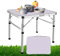 YouseaHome Table de pique-nique pliante portable de 0,6 x 0,5 m, cadre en alliage d'aluminium, petite table de voyage, légère, pliable avec 2 hauteurs réglables de 26,9 cm/56,9 cm, blanc