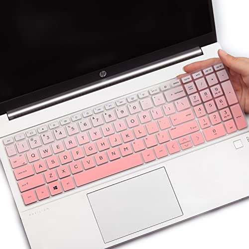 Copertura tastiera MUBUY-GOL per 15,6 pollici HP Pavilion 15, Compatibile 2024 2023 2022 2021, Silicone, GradualPink