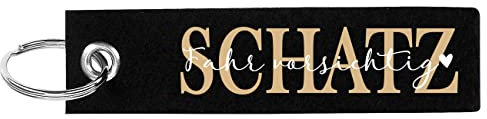Herz & Heim® Schlüsselanhänger aus Filz mit Aufdruck Ihres Namens Schatz