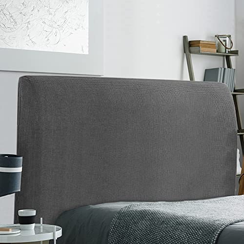 TIANSHU Stretch-Bettkopfteilbezüge Kopfteilbezug Wandschutz Dehnbare Staubdichter Bettkopfschutzbezug für Schlafzimmerdekoration (Länge 180 cm-205 cm, Grau)