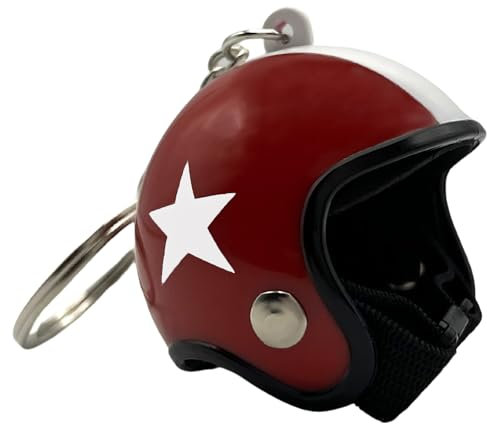AUTOZOCO Porte-clés casque de moto, porte-clés en forme de casque de moto, porte-clés en plastique, rouge, S
