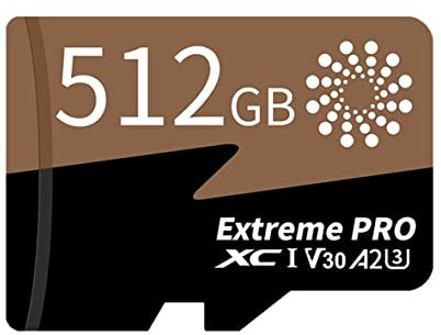 SOSOFLY Carte mémoire pour téléphone portable 512 Go, carte SD de taille standard, micro centre C10 haute vitesse U3 TF pour caméra de surveillance