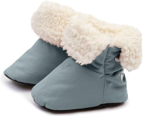 7 A.M. Stivaletti per neonati Benji da neve 7 AM - Stivali da neve per bambini con suola antiscivolo impermeabili, Scarpe da passeggio invernali per bambini foderate in peluche | (Miraggio, 6-12M)