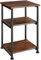 tectake Beistelltisch mit 3 Ebenen aus Holz, Nachttisch im Industrie-Design, 34 x 30 x 59 cm, für Wohnzimmer Schlafzimmer Büro Flur, schwarzes Metallgestell (Industrial Dunkelbraun)