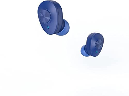 Hama Bluetooth Kopfhörer „Freedom Buddy“ (True Wireless, TWS, In Ear Kopfhörer, Wireless Kopfhörer, kabellos, Bass Boost, Kopfhörer kabellos, Earbuds, Sprachsteuerung, mit Ladebox) blau, Klein