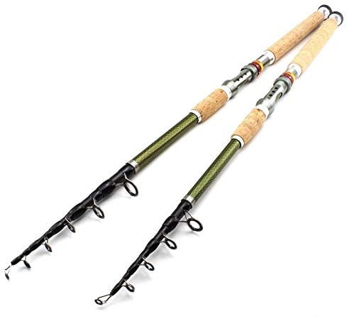 KURTIK Teleskop Angelrute 2.7m Carbon-Holzgriff Spinnrute Extra Heavy Karpfenangeln Pole Sea Tackle