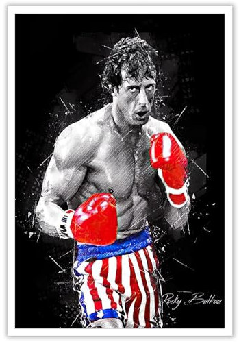 Rocky Balboa Poster, Filmposter, Poster, dekorative Malerei, Leinwand, Wandkunst, Wohnzimmer, Poster, Schlafzimmer, Gemälde, 40,6 x 61 cm, ungerahmt
