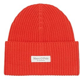 Marc OߴPolo Damen Strickmütze aus Bio-Baumwolle Beanie, Orange (Poppy Red), One Size