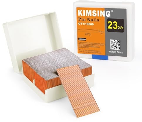 KIMSING P630 - Chiodi a perno da 30 mm, placcatura in rame, 10000 pezzi/scatola, chiodi per pistola ad aria compressa, micro puntine per armadi, lavori in legno leggeri, fai da te