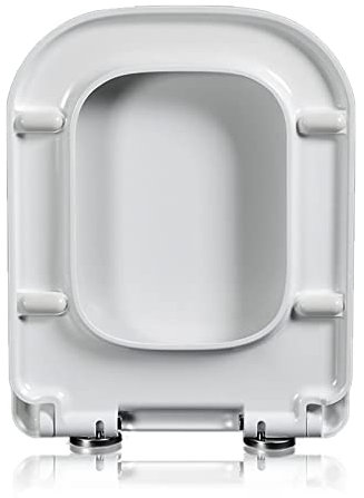 Wttfc Abattant WC Avec Frein De Chute, Abattant WC Rectangulaire, Soft Close Blanc, Cuvette Toilette Avec Frein De Chute, Carré,04B