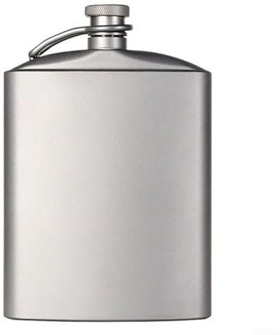 Titanium Hip Flask Sake Cup, Titanium Wine Flask Pocket Liquor Flagon With Screw Cap Clip Hydration Bottle, For Outdoor Picnic(200ml)