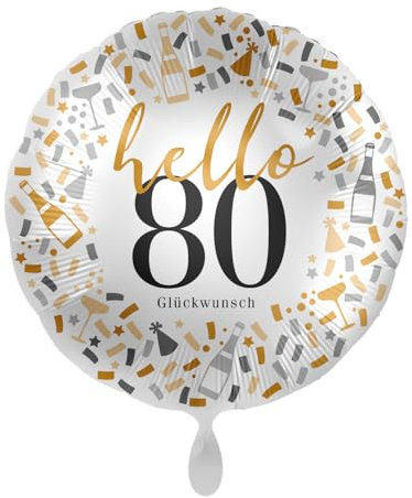 Folienballon Hello 80 Ballon 80. Geburtstag Mann Frau Geschenk Deko zum 80. Geburtstag 80 Mama Oma Frau Freundin Luftballon 80