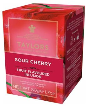 Taylors® | Infuso Ciliegia Ibisco Rosa Canina - 20 Filtri (50 Gr) | Tisana Fruttata Senza Caffeina
