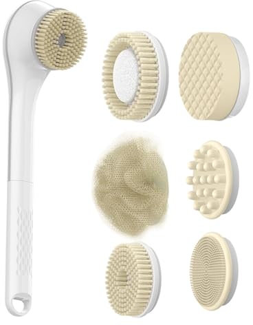 Rechargeable Body Washer, Electric Back Washer | Bath Brush for Body Cleansing | Back Cleaning Scrubber Waterproof Body Cleaning Scrubber with Long Handle for Men and Women