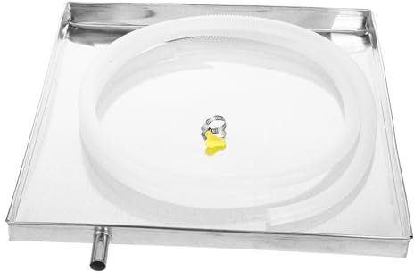 ORFOFE Auffangwanne Mit Ablauf 2 Sets Klimaanlage Außengerät Wasserschale Wassersammler Tropfschale Sekundäre Kondensatablaufwanne Waschmaschine Tropfwanne Kaltluftventilator Sehr Kleiner Silber