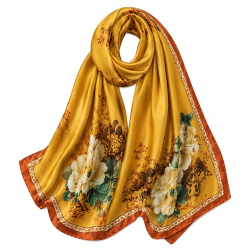 FAIRYGATE Damen Schal Weiche Kopftücher Halstuch Elegante Seidentuch Frauen Schals Elegant Seidenschal Business Tücher Tuch Scarf Bandana Weiche Stola 42028