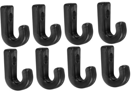 TOKIDNY 8pcs Marine Buckle Hooks Kayak Hanging Bungee Hook Daily Use Bungee Hook Canoe Accessory Mini Bungee Hook Outdoor Canoe Hook Hanging Canoe Hook Outdoor Lashing Hook Abs Black