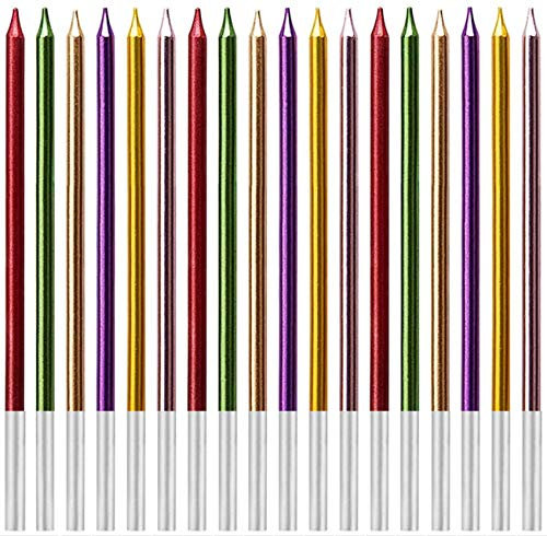 Bunte Geburtstagskerzen,18 Stücke Geburtstagskerzen Für Torte Happy Birthday-Kerzen,Bunte Kuchendekorationen,Lange Kuchenkerzen für Dekorative Geburtstagstorte,Babyparty