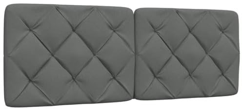 vidaXL Kopfteil-Kissen Dunkelgrau 140 cm Stoff, Kopfteilkissen, Kopfkissen, Lesekissen, Kopfteilpolster, Rückenkissen, Kissen-Kopfteil